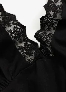 Noční košile se špagetovými ramínky, bavlnou a s krajkou ve výstřihu, bonprix