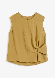 Halenkový top bez rukávů, s uzlem, bonprix