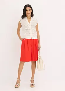 Ažurový pletený kabátek s krátkým rukávem, bonprix