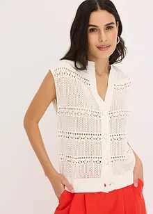 Ažurový pletený kabátek s krátkým rukávem, bonprix