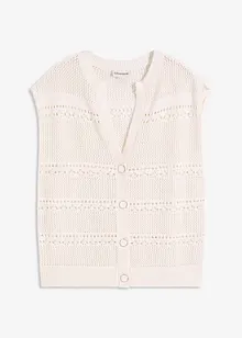 Ažurový pletený kabátek s krátkým rukávem, bonprix