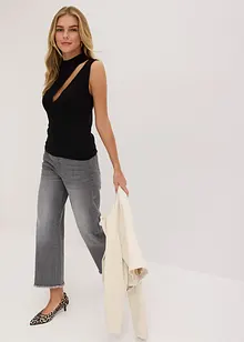 Pletený top s prostřihem, bonprix