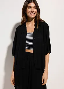 Krátká plážová halenka ze splývavé viskózy, bonprix