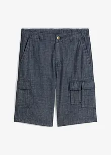 Dlouhé cargo šortky z kambriku, Regular Fit, bonprix