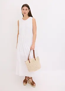 Dlouhé šaty s nařasením, z bavlny, bonprix