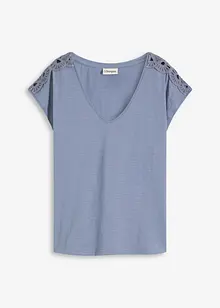 Triko s háčkovanými vsadkami, bonprix