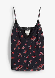 Top s úzkými ramínky, ze síťoviny, bonprix