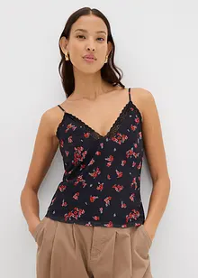 Top s úzkými ramínky, ze síťoviny, bonprix