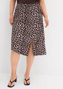 Sukně s leopardím potiskem a rozparkem, bonprix