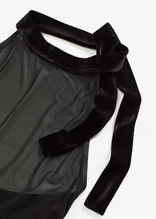 Sametové šaty s ramínkem kolem krku, bonprix