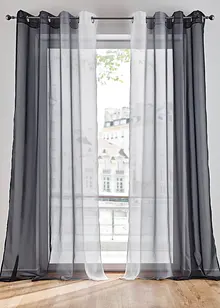 Záclona s barevným přechodem (2 ks), s recyklovaným polyesterem, bonprix