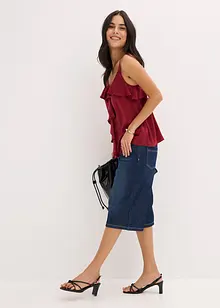 Top s úzkými ramínky, z lesklého saténu, bonprix