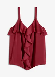 Top s úzkými ramínky, z lesklého saténu, bonprix