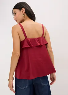 Top s úzkými ramínky, z lesklého saténu, bonprix