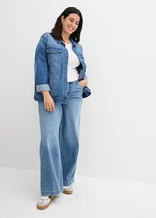 Džíny Wide Leg, Mid Waist, Low Stretch, Full Length, bonprix