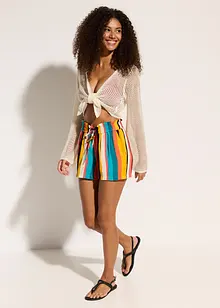 Průhledný plážový pletený kabátek s ažurovým vzorem, bonprix