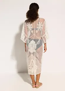 Transparentní plážové kimono s krajkou, bonprix