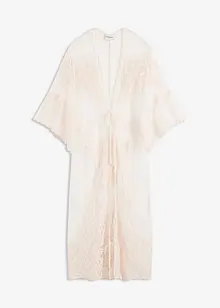 Transparentní plážové kimono s krajkou, bonprix