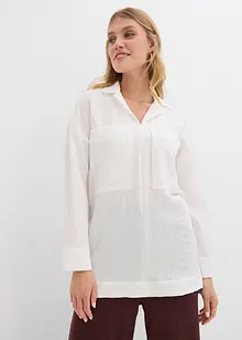 Košilová halenka ze splývavé viskózové směsi, bonprix