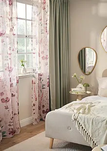 Záclona s natištěnými květy (1 ks v balení), bonprix