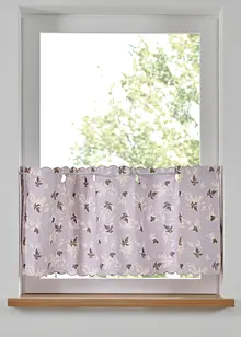 Vitrážková záclona z organické bavlny s natištěnými květy, bonprix