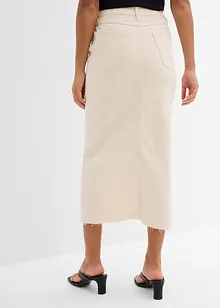 Džínová sukně s rozparkem, bonprix