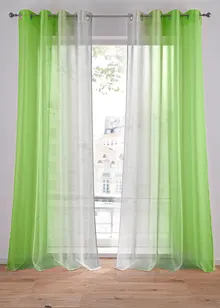 Záclona s barevným přechodem (2 ks), s recyklovaným polyesterem, bonprix