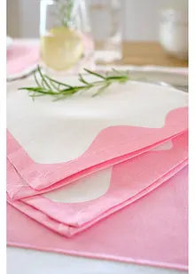 Látkové ubrousky s barevnými okrajem, z organické bavlny (2 ks v balení), bonprix