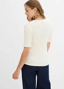 Žebrované těhotenské a kojicí tričko z čisté organické bavlny (2 ks v balení), bonprix