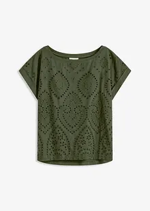 Triko s dírkovanou krajkou, bonprix