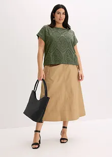 Triko s dírkovanou krajkou, bonprix