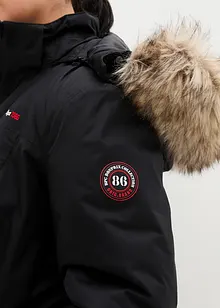 Teplý nepromokavý funkční outdoorový kabát s imitací kožešiny, bonprix