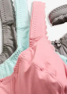 Podprsenka s kosticemi a s měkkou organickou bavlnou (3 ks v balení), bonprix