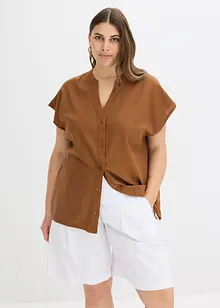 Halenka s krátkým rukávem, ze vzdušné lněné směsi, bonprix
