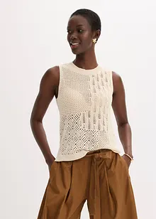 Ažurový pletený top s metalickými vlákny, bonprix