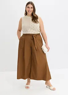 Kalhoty z bavlněného popelínu a pásek (2dílná souprava), bonprix