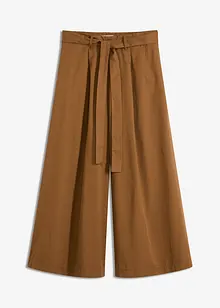 Kalhoty z bavlněného popelínu a pásek (2dílná souprava), bonprix