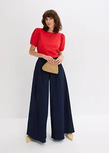 Žerzejové tričko s rukávy z bavlněného popelínu, bonprix