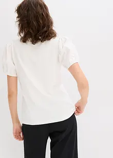 Žerzejové tričko s rukávy z bavlněného popelínu, bonprix