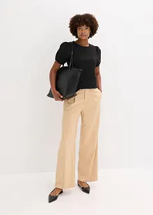 Žerzejové tričko s rukávy z bavlněného popelínu, bonprix