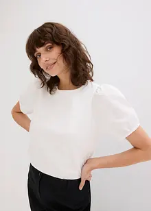 Žerzejové tričko s rukávy z bavlněného popelínu, bonprix