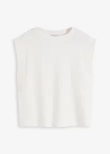 Top s žebrovanou vsadkou na rukávu, bonprix