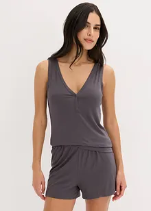 Krátké pyžamo z měkkého žebrovaného materiálu, bonprix