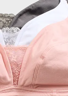 Podprsenka bez kostic, s měkkou organickou bavlnou (3 ks v balení), bonprix