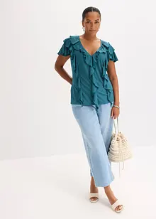 Tričko s volány, z měkké směsi s modalem, bonprix