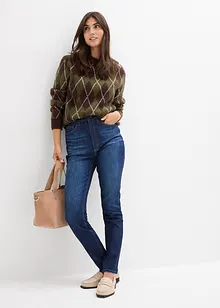 Skinny džíny, High Waist, zkrácené, bonprix