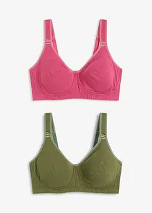 Hladká podprsenka bez kostic, s bavlnou (2 ks), bonprix