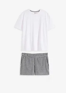 Oversize krátké pyžamo s tkanými šortkami, bonprix