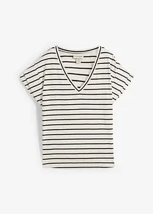 Proužkované tričko s volánovými rukávy, bonprix