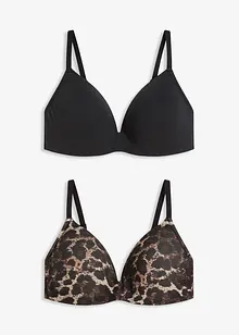 Vyztužená podprsenka bez kostic, s obsahem bavlny (2 ks v balení), bonprix